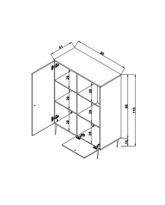 Hanah Home Hazeran Multi Armario Multiusos en Roble